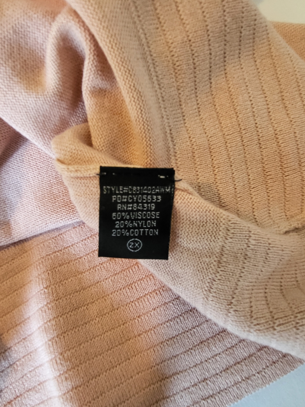 Cyrus Blush Pink Women's Sweater, 2X, Never Worn - Picture 6 of 6